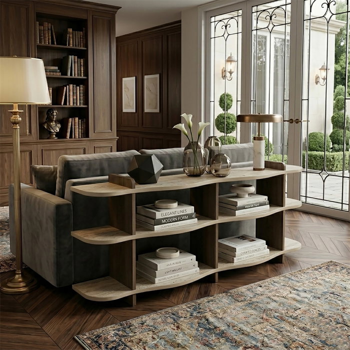 Hanah Home Flusso - Travertino, Walnut Hanah Home Flusso - Travertino, Walnut